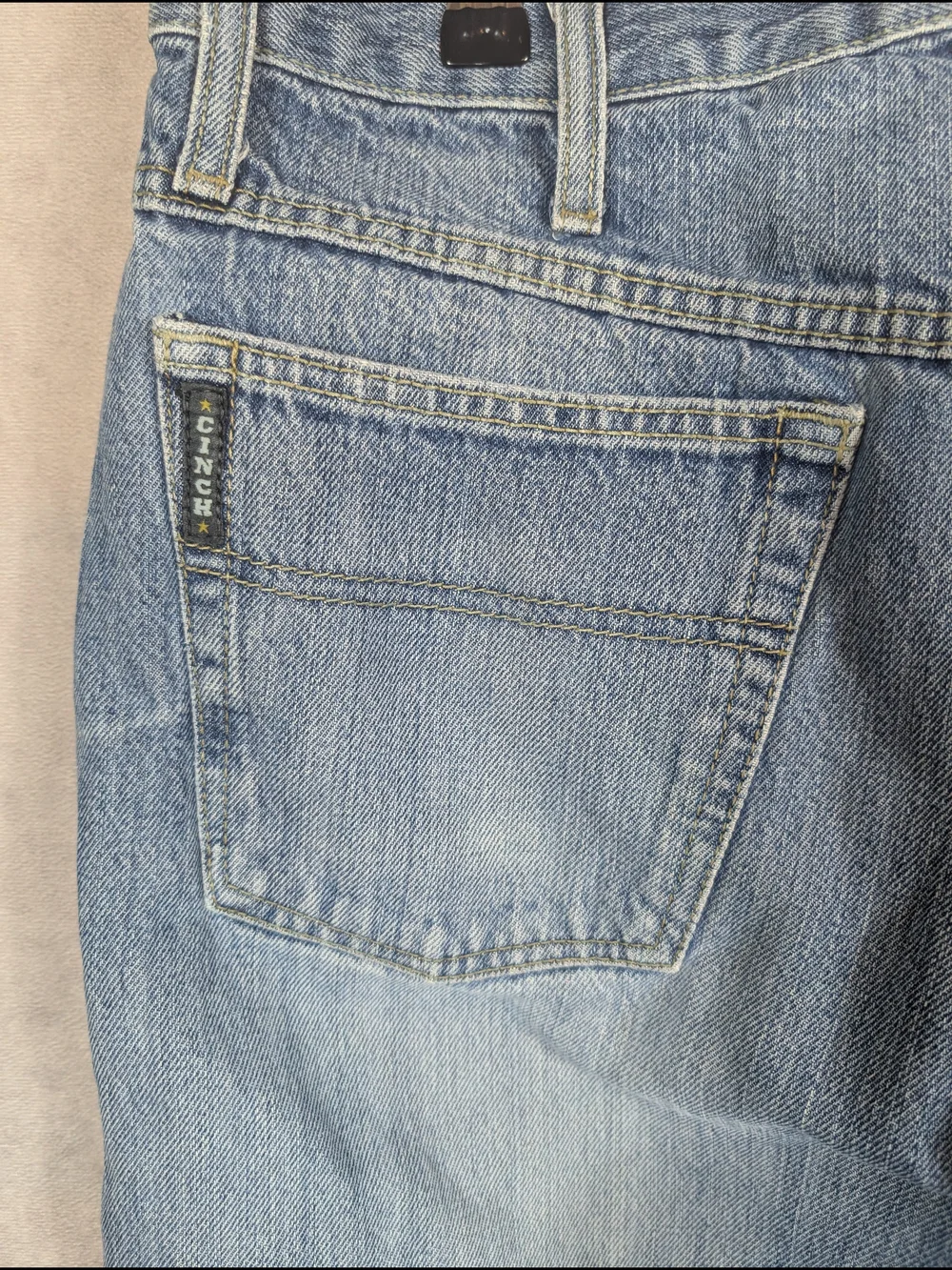 Cinch Black Label Jeans Men's Size 33x38 Light Wash Western Denim